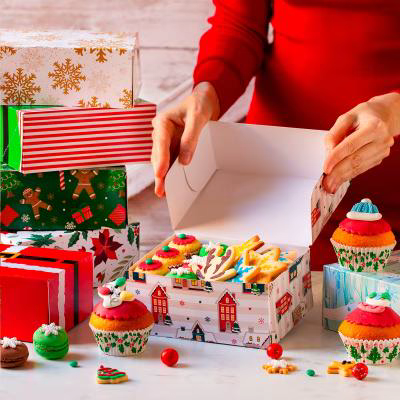 Caja para pasteles y dulces 18x13x7,5 Acebo