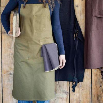 Delantal cinta piel Leo Kaki