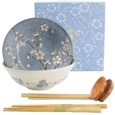 Set regalo 2 boles Ramen Gray blue 21 cm
