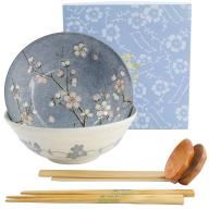 Set regal 2 bols Ramen Fujisakura Gray blue 21 cm