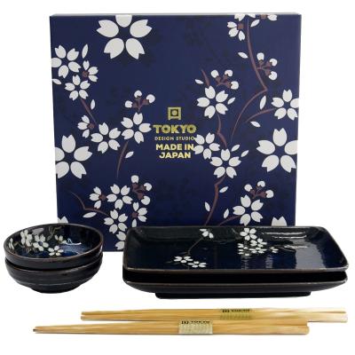 Set japon�s presentaci�n sushi Cobalt blue 6 p