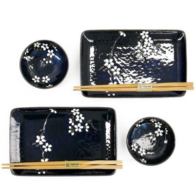 Set japon�s presentaci�n sushi Cobalt blue 6 p