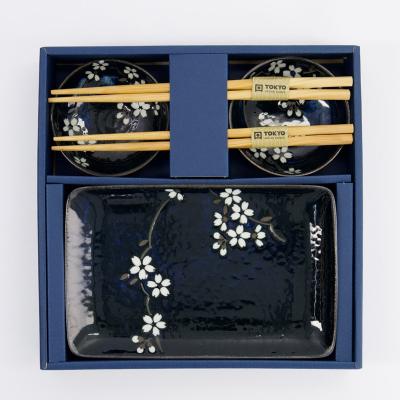 Set japon�s presentaci�n sushi Cobalt blue 6 p