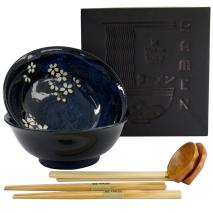 Set regal 2 bols Ramen Sakura cobalt blue 21 cm