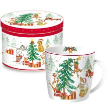 Taza mug regalo Dogs Christmas Tree 350 ml