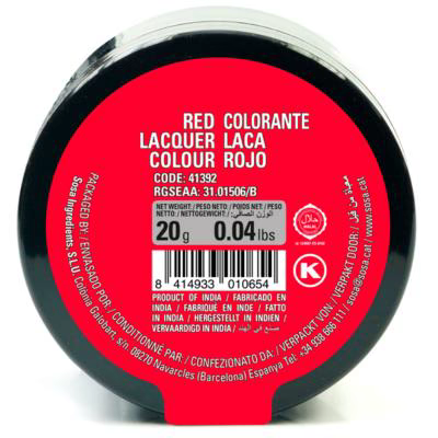 Colorante laca liposoluble polvo XP 20 g rojo