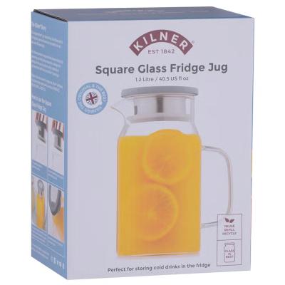 Jarra cristal cuadrada nevera Kilner