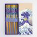 5 pares palillos japoneses Hokusai