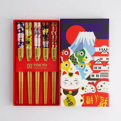 5 pares palillos japoneses Lucky Cats Japan