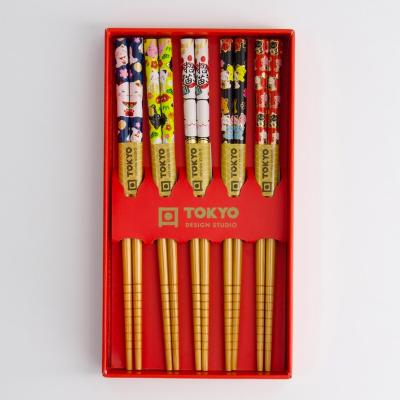 5 pares palillos japoneses Lucky Cats Japan