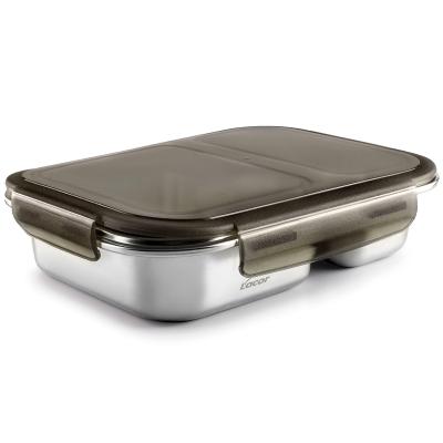 Tupper acero 2 compartimentos 450-280 ml