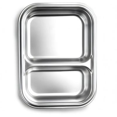 Tupper acero 2 compartimentos 450-280 ml