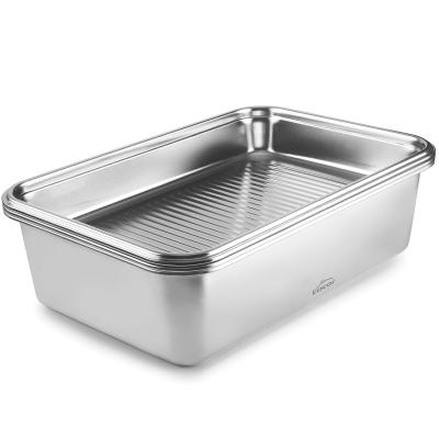 Tupper acero base acanalada con tapa