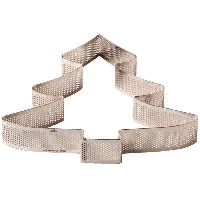 Anillo tarta perforado �rbol Nav.inox 24x24x3,5 cm