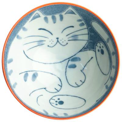 Bol japo Gato 14 cm rojo
