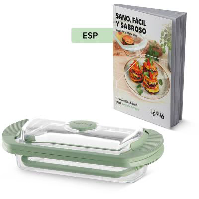 Estuche vapor cristal 2 p y libro recetas Lékué