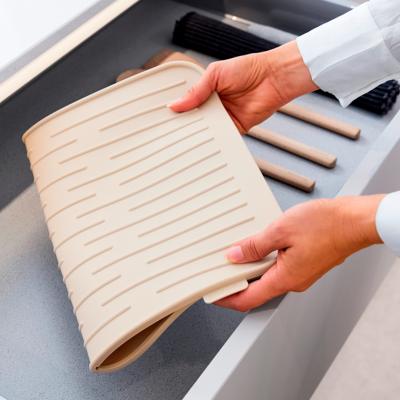 Escurreplatos silicona con salida agua soft beige