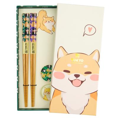 Set par palillos perro Shiba y soportes apoyo