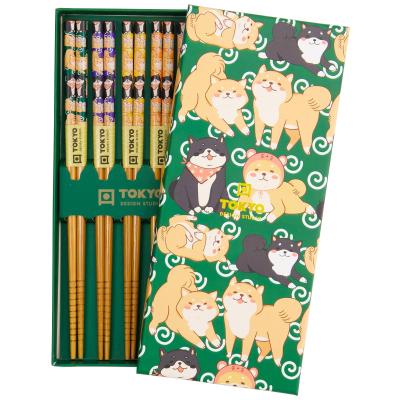 5 pares palillos japoneses Shiba