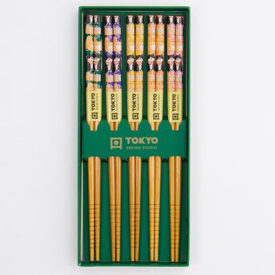 5 pares palillos japoneses Shiba