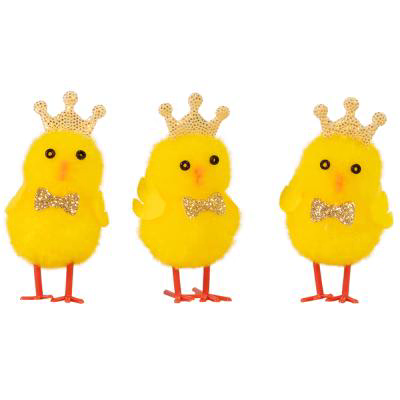 Pollito amarillo de Pascua con Corona dorada