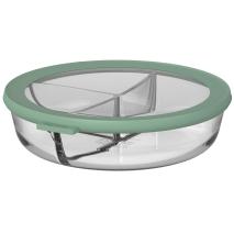Bol cristal con tapa 3 compart 500+250+250 ml
