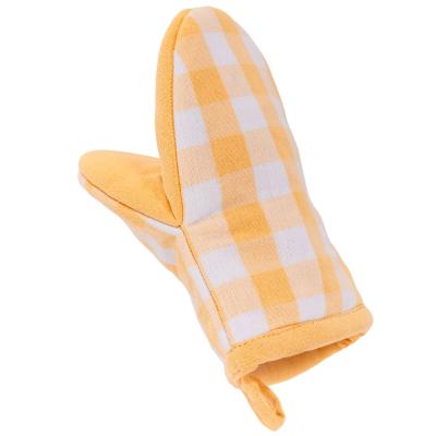 Juego 2 manoplas de cocina 100% alg Vichy amarillo