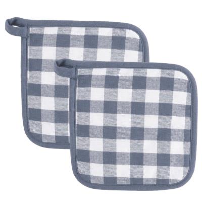 Juego 2 protectores de cocina 100% alg Vichy azul