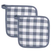 Juego 2 protectores de cocina 100% alg Vichy azul