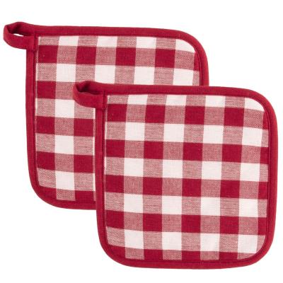 Juego 2 protectores de cocina 100% alg Vichy rojo
