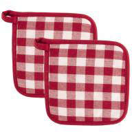 Set 2 protectors de cuina 100% cot� Vichy vermell
