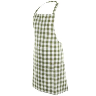 Delantal de cocina 100% algod�n Vichy verde Oliva