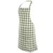 Delantal de cocina 100% algod�n Vichy verde Oliva