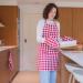 Delantal de cocina 100% algod�n Vichy rojo