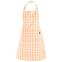 Delantal de cocina 100% algod�n Vichy amarillo