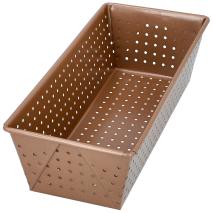 Molde rectangular pan perforado dorado 25 cm