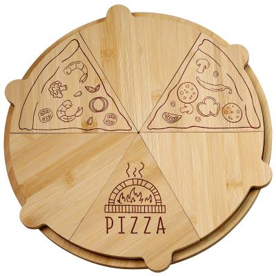 Plato pizza con 6 servidores bamb� 36 cm