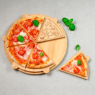 Plato pizza con 6 servidores bamb� 36 cm