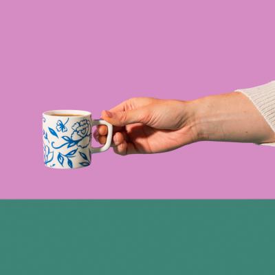 Taza espresso 120 ml Floral white