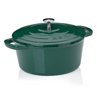 Cazuela hierro fundido esmaltada con tapa verde
