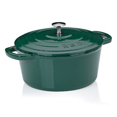 Cazuela hierro fundido esmaltada con tapa verde