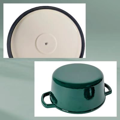 Cazuela hierro fundido esmaltada con tapa verde