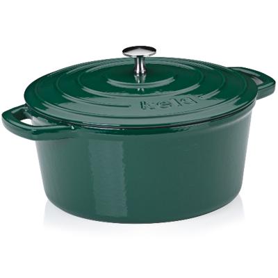 Cazuela hierro fundido esmaltada con tapa verde