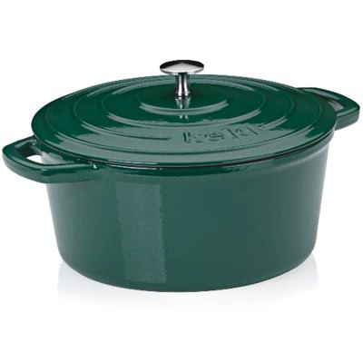 Cazuela hierro fundido esmaltada con tapa verde