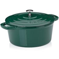 Cazuela hierro fundido esmaltada con tapa verde