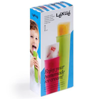 Juego 3 moldes helado calippo colores