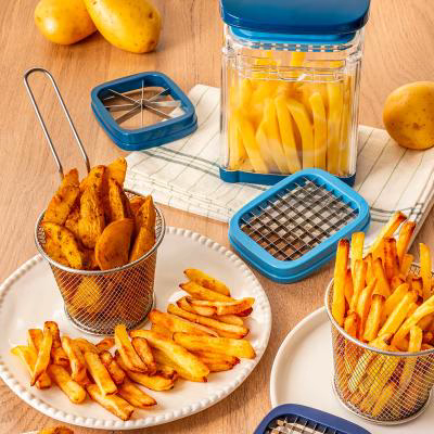 Cortador patatas Chop&Fry 3 cuchillas y recipiente
