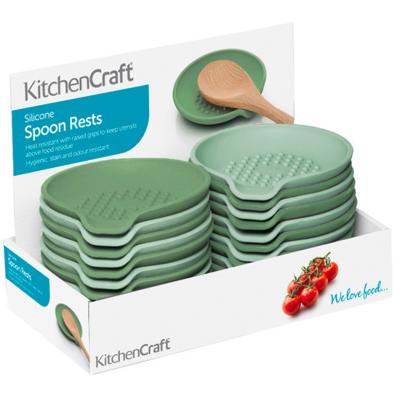 Reposa cucharas silicona verde