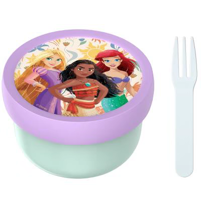 Fiambrera fruta con tenedor 300ml Princess Power