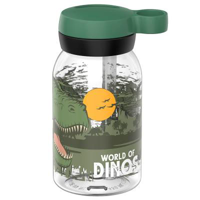Botella con pajita 450 ml Dino